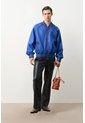 Chaqueta Bomber En Cuero Texturizado Para Hombre Calypso Chaqueta Bomber En Cuero Texturizado Para Hombre Calypso Azul XL VÉLEZ de Vélez