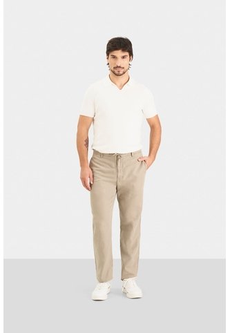 Pantalón Chino Regular Fit De Lino Para Hombre Casual Pantalón Chino Regular Fit De Lino Para Hombre Casual Arena 34 VÉLEZ Vélez