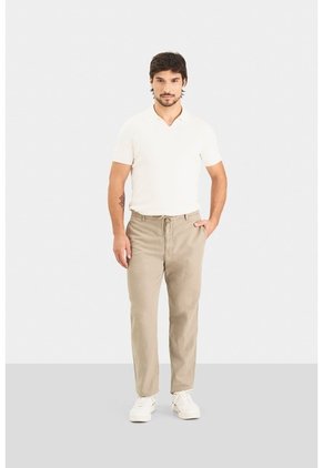 Pantalón Chino Regular Fit De Lino Para Hombre Casual Pantalón Chino Regular Fit De Lino Para Hombre Casual Arena 34 VÉLEZ