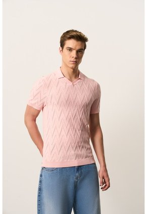 Polo Manga Corta Tejuda Para Hombre Cienaga Polo Manga Corta Tejuda Para Hombre Cienaga Rosado XL VÉLEZ