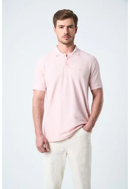 Polo Para Hombre Semi Fit Detalle Jacquard Polo Para Hombre Semi Fit Detalle Jacquard Rosado M VÉLEZ