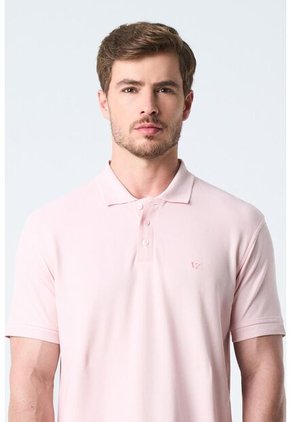 Polo Para Hombre Semi Fit Detalle Jacquard Polo Para Hombre Semi Fit Detalle Jacquard Rosado M VÉLEZ
