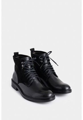 Botas Solar De Cuero Para Hombre Combinación De Texturas Botas Solar De Cuero Para Hombre Combinación De Texturas Negro 40 VÉLEZ