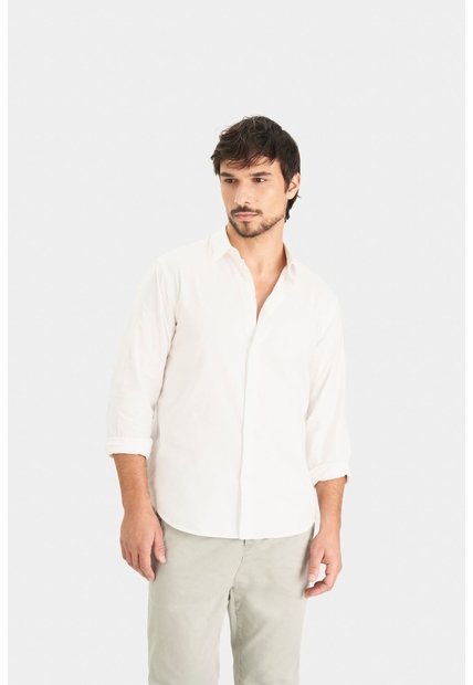 Camisa Oxford Manga Larga Calagua Para Hombre Semifitted Camisa Oxford Manga Larga Calagua Para Hombre Semifitted Blanco XL VÉLEZ