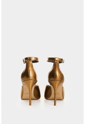 Sandalia Tacón Duna En Cuero Folia Para Mujer Peep Toe Sandalia Tacón Duna En Cuero Folia Para Mujer Peep Toe Bronce 41 VÉLEZ