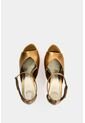 Sandalia Tacón Duna En Cuero Folia Para Mujer Peep Toe Sandalia Tacón Duna En Cuero Folia Para Mujer Peep Toe Bronce 41 VÉLEZ de Vélez