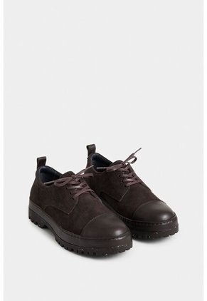 Zapatos Cordón Sunset De Cuero Para Hombre Mezcla De Texturas Zapatos Cordón Sunset De Cuero Para Hombre Mezcla De Texturas Cafe 41 VÉLEZ