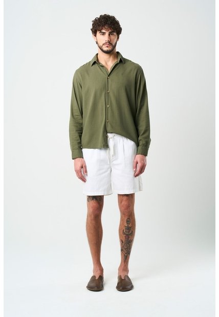 Bermuda En Lino Para Hombre Bélgica Bermuda En Lino Para Hombre Bélgica Blanco 30 VÉLEZ