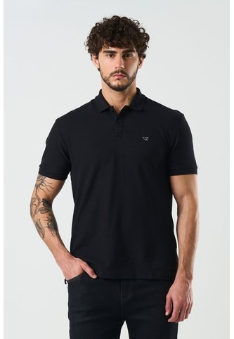 Polo Manga Corta Essential Para Hombre Textura Polo Manga Corta Essential Para Hombre Textura Negro M VÉLEZ Vélez