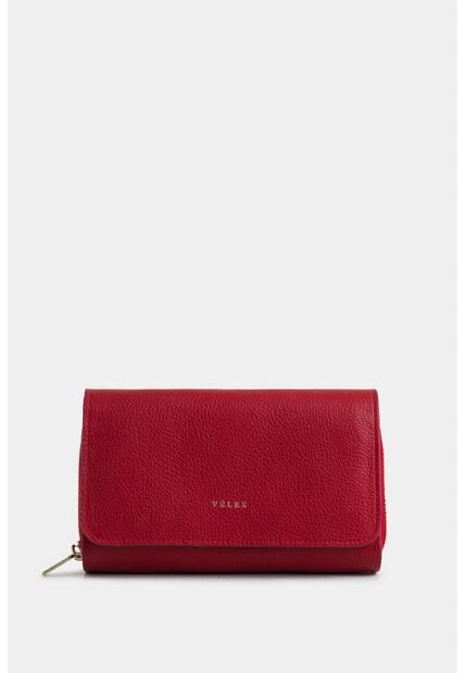 Billetera Palma De Cuero Para Mujer Detalle Jacquard Billetera Palma De Cuero Para Mujer Detalle Jacquard Rojo Vélez