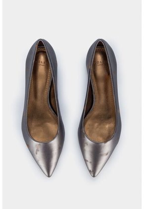 Baletas Lagos De Cuero Para Mujer Punta En V Baletas Lagos De Cuero Para Mujer Punta En V Gris Pistola 38 Vélez