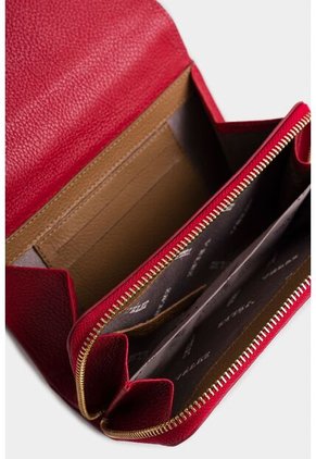 Billetera Palma De Cuero Para Mujer Detalle Jacquard Billetera Palma De Cuero Para Mujer Detalle Jacquard Rojo Vélez