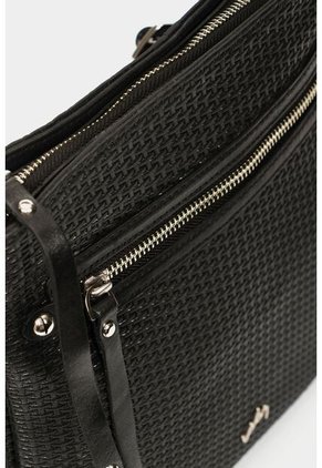 Manos Libres Basic De Cuero Para Mujer Grabado Placa Tejido Manos Libres Basic De Cuero Para Mujer Grabado Placa Tejido Negro VÉLEZ