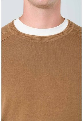 Sweater Tejido En Algodón Para Hombre Manga Ranglan Sweater Tejido En Algodón Para Hombre Manga Ranglan Miel XL VÉLEZ