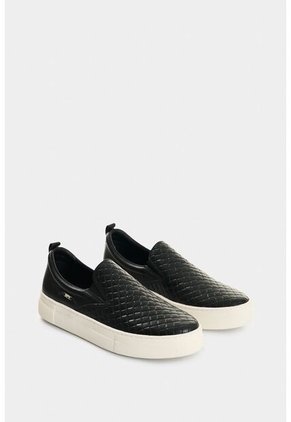 Mocasines De Cuero Grabado Para Mujer Anastasia Mocasines De Cuero Grabado Para Mujer Anastasia Negro 38 VÉLEZ