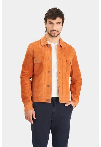 Chaqueta Zambeze De Gamuza Para Hombre Cuello Camisero Chaqueta Zambeze De Gamuza Para Hombre Cuello Camisero Naranja L VÉLEZ Vélez