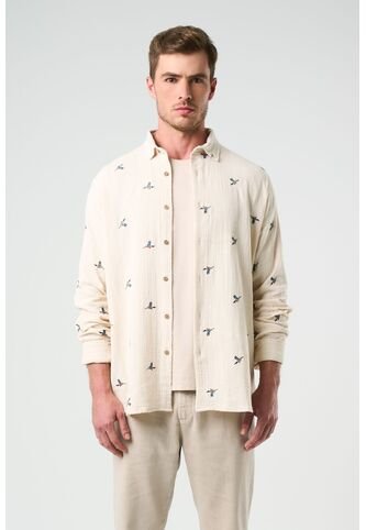 Camisa Manga Larga Para Hombre Bordada Camisa Manga Larga Para Hombre Bordada Arena M VÉLEZ Vélez