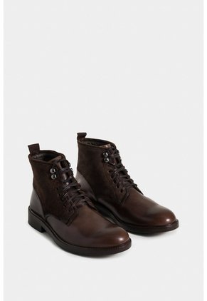 Botas Solar De Cuero Para Hombre Combinación De Texturas Botas Solar De Cuero Para Hombre Combinación De Texturas Cafe 41 VÉLEZ