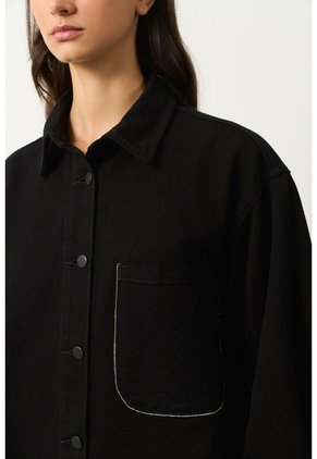 Chqueta Tahua En Denim Para Mujer Oversized Chqueta Tahua En Denim Para Mujer Oversized Negro XS VÉLEZ