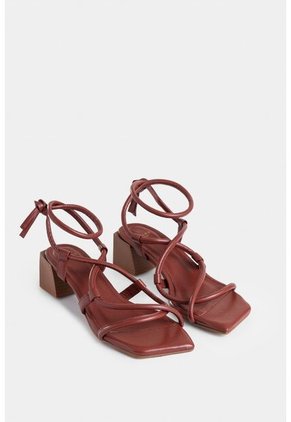 Sandalia Tacón Calatea De Cuero Para Mujer Strap Tubular Sandalia Tacón Calatea De Cuero Para Mujer Strap Tubular Vinotinto 41 Vélez