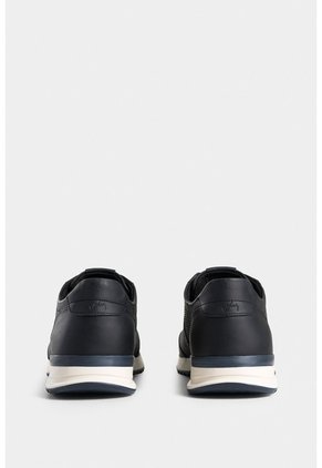 Tenis Vuelos De Cuero Para Hombre Combinación De Texturas Tenis Vuelos De Cuero Para Hombre Combinación De Texturas Negro 43 VÉLEZ