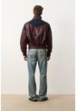 Chaqueta Bomber En Cuero Y Denim Para Hombre Chaqueta Bomber En Cuero Y Denim Para Hombre Vinotinto XL VÉLEZ de Vélez