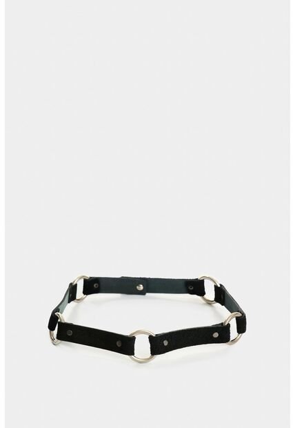 Banda Para Sombrero Ring De Gamuza Para Mujer Detalles Metálicos Banda Para Sombrero Ring De Gamuza Para Mujer Detalles Metálicos Negro VÉLEZ