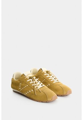 Sneaker De Cuero Carnaza Para Mujer Savanna Stitch Sneaker De Cuero Carnaza Para Mujer Savanna Stitch Verde Oliva 36 VÉLEZ