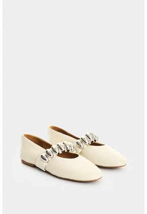 Baleta En Cuero Para Mujer Cuzco Baleta En Cuero Para Mujer Cuzco Crema 38 VÉLEZ