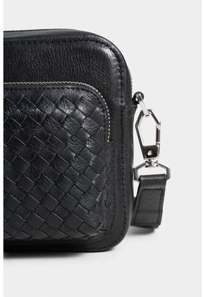 Manos Libres Kansas De Cuero Para Hombre Tejido Manos Libres Kansas De Cuero Para Hombre Tejido Negro VÉLEZ