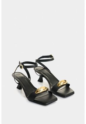 Sandalia Tacón De Cuero Para Mujer Cleo Sandalia Tacón De Cuero Para Mujer Cleo Negro 34 VÉLEZ