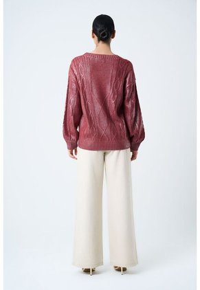 Sweater Tejido Layla Para Mujer Efecto Resinado Sweater Tejido Layla Para Mujer Efecto Resinado Vinotinto L VÉLEZ