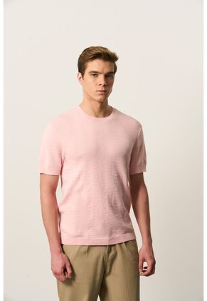 Camiseta Manga Corta Tejida Para Hombre Brisa Camiseta Manga Corta Tejida Para Hombre Brisa Rosado XL VÉLEZ