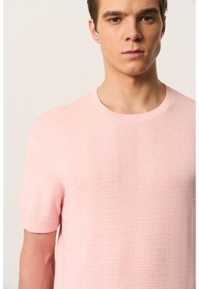 Camiseta Manga Corta Tejida Para Hombre Brisa Camiseta Manga Corta Tejida Para Hombre Brisa Rosado XL VÉLEZ