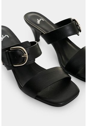 Sandalia Tacón En Cuero Para Mujer Ikal Sandalia Tacón En Cuero Para Mujer Ikal Negro 40 VÉLEZ