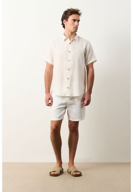 Camisa En Lino Manga Corta Siena Para Hombre Camisa En Lino Manga Corta Siena Para Hombre Arena M VÉLEZ