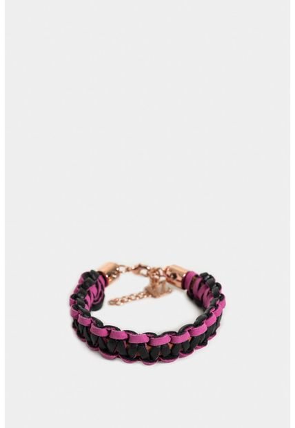 Manilla Trenzada De Cuero Para Mujer Dúo Color