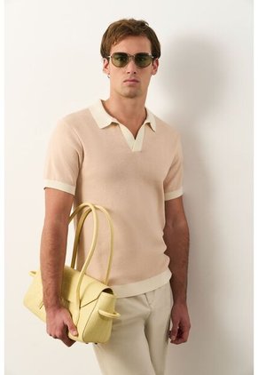 Polo Tejida Asiri En Algodón Para Hombre Polo Tejida Asiri En Algodón Para Hombre Crema M VÉLEZ