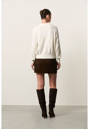 Polo Manga Larga Tejida Para Mujer Ambe Polo Manga Larga Tejida Para Mujer Ambe Blanco XS VÉLEZ