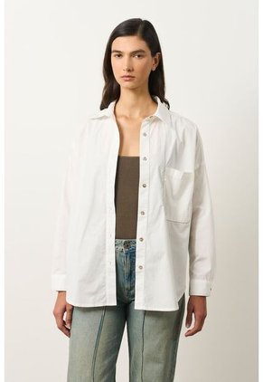 Camisa Manga Larga Oversized Para Mujer Claire Camisa Manga Larga Oversized Para Mujer Claire Blanco XS VÉLEZ