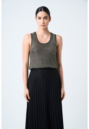 Falda Plisada Alma Para Mujer Tejido De Punto Falda Plisada Alma Para Mujer Tejido De Punto Negro 10 VÉLEZ