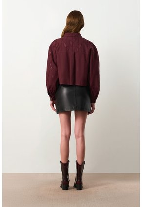 Chaqueta Trucker Oversize Para Mujer Terral Chaqueta Trucker Oversize Para Mujer Terral Vinotinto XS VÉLEZ