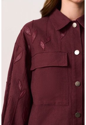 Chaqueta Trucker Oversize Para Mujer Terral Chaqueta Trucker Oversize Para Mujer Terral Vinotinto XS VÉLEZ