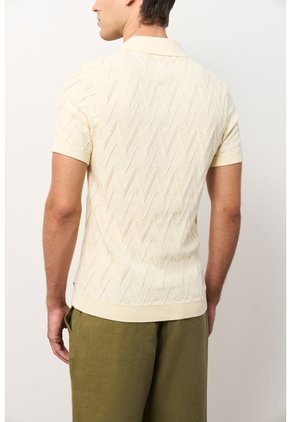 Polo Manga Corta Tejuda Para Hombre Cienaga Polo Manga Corta Tejuda Para Hombre Cienaga Crema XL VÉLEZ
