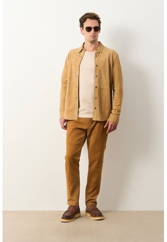 Camisa Manga Larga Para Hombre Gamuza Camisa Manga Larga Para Hombre Gamuza Miel M VÉLEZ Vélez