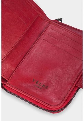 Billetera Dijon De Cuero Para Mujer Chapeta Corte Hexagonal Billetera Dijon De Cuero Para Mujer Chapeta Corte Hexagonal Rojo Vélez