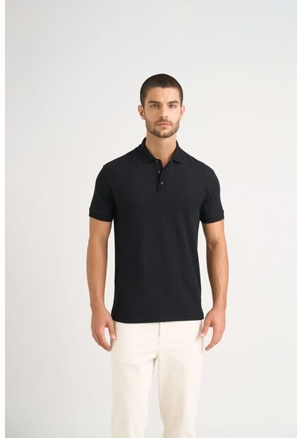 Polo Básica De Algodón Para Hombre Silueta Semi Fitted Polo Básica De Algodón Para Hombre Silueta Semi Fitted Negro L Vélez