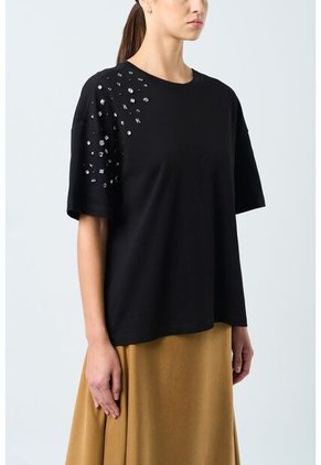 Camiseta Manga Corta Ocaso Para Mujer Cristales Camiseta Manga Corta Ocaso Para Mujer Cristales Negro M VÉLEZ