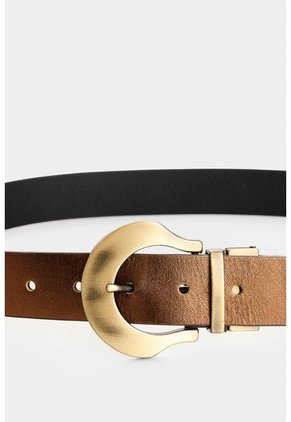 Cinturón Bruma Doble Faz En Cuero Folia Para Mujer Cinturón Bruma Doble Faz En Cuero Folia Para Mujer Bronce M VÉLEZ