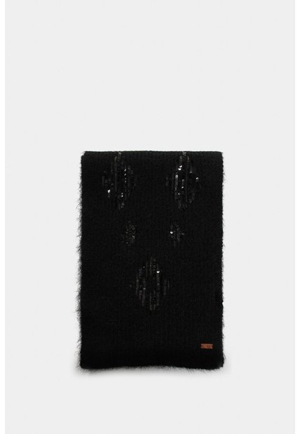 Bufanda Tejida Platino Para Mujer Detalle Lentejuelas Bufanda Tejida Platino Para Mujer Detalle Lentejuelas Negro XS VÉLEZ
